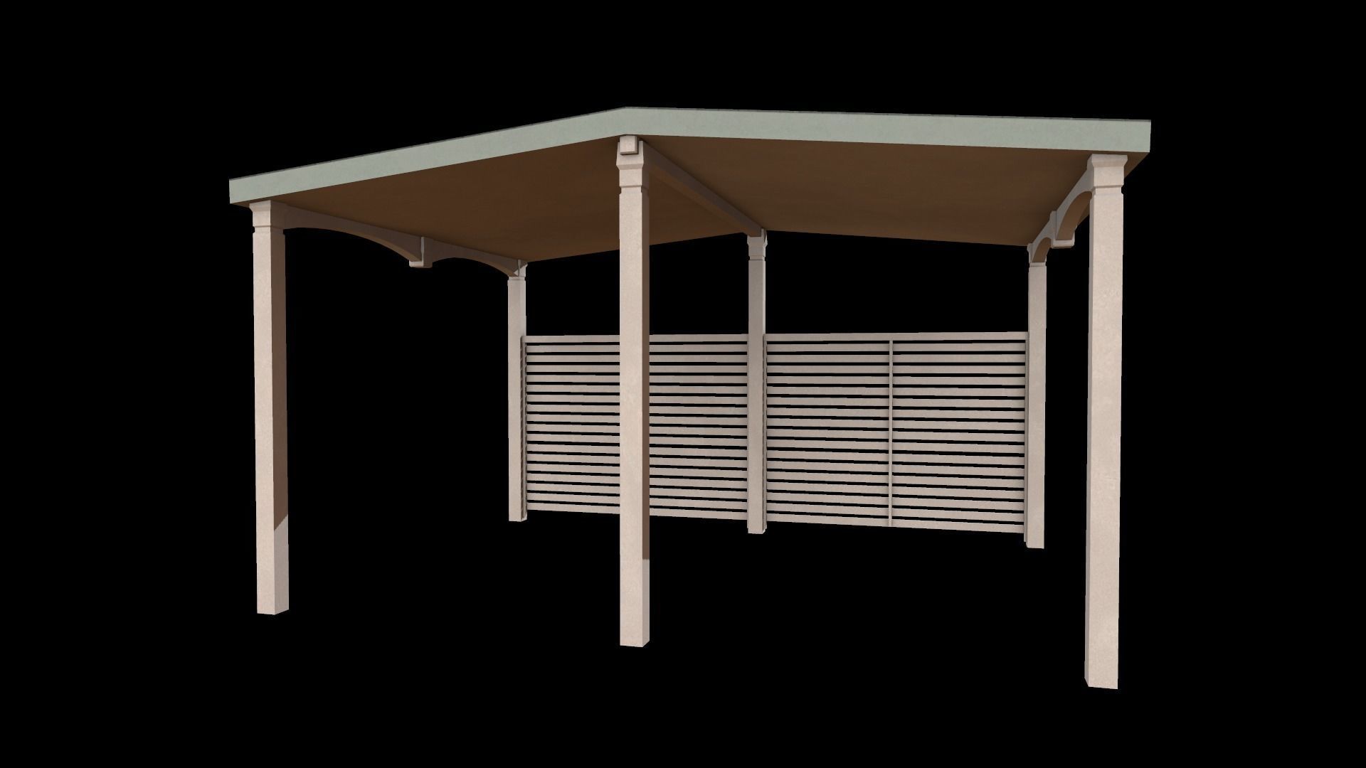 garage Low-poly 3D model_4