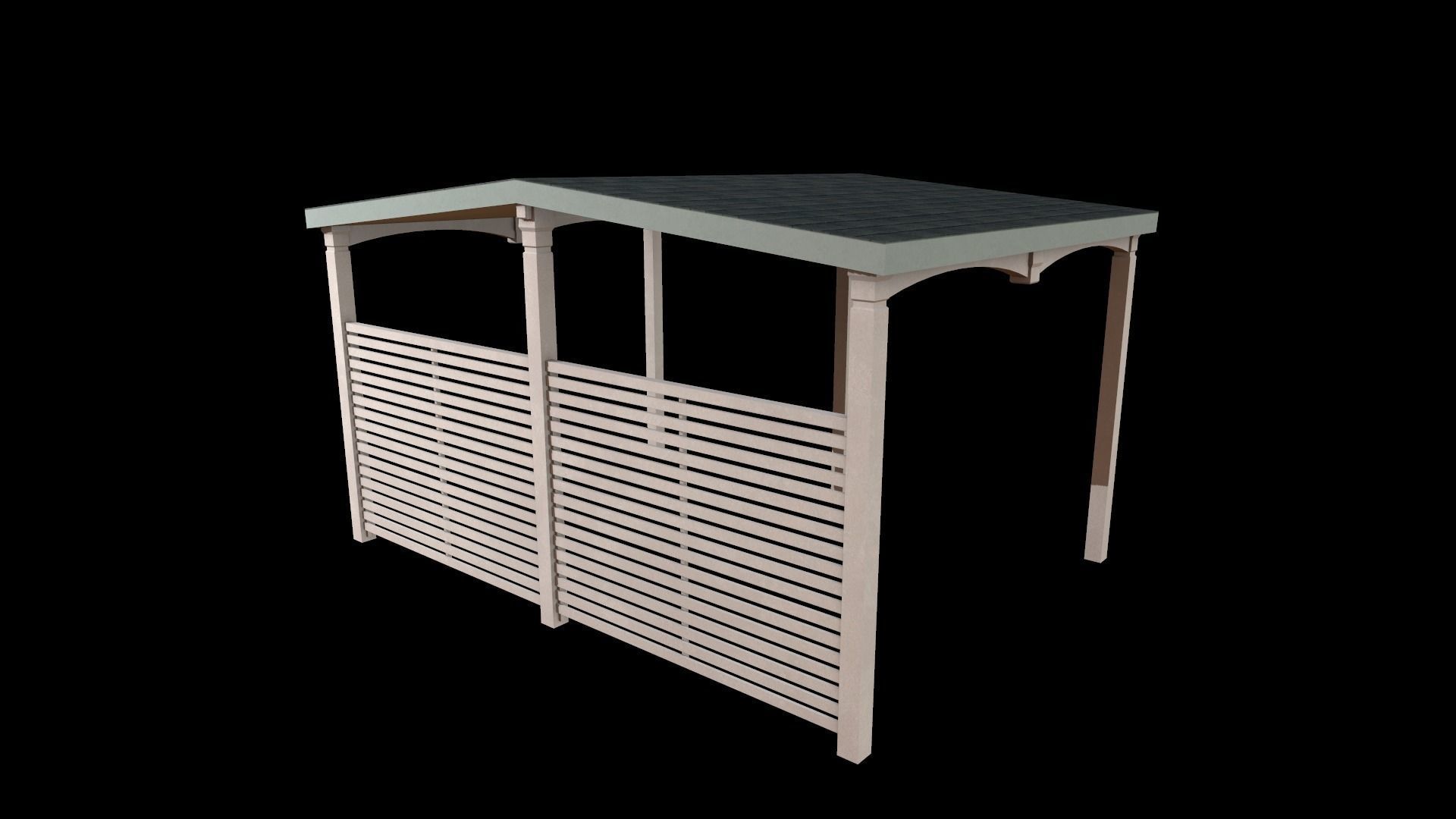 garage Low-poly 3D model_3