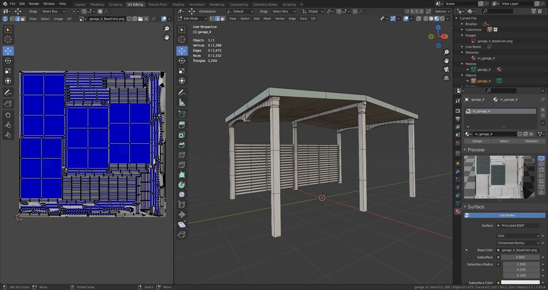 garage Low-poly 3D model_12