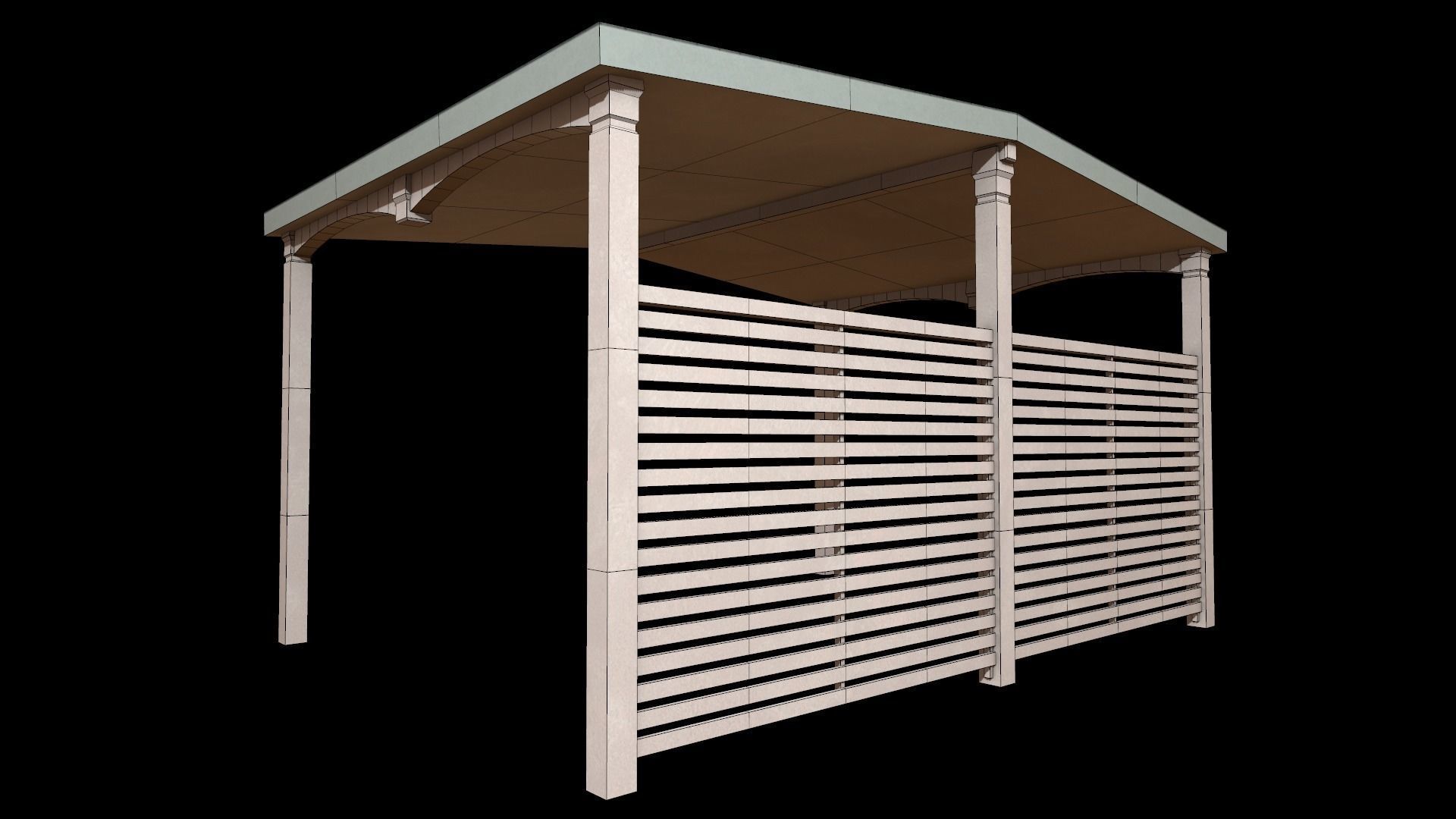 garage Low-poly 3D model_9