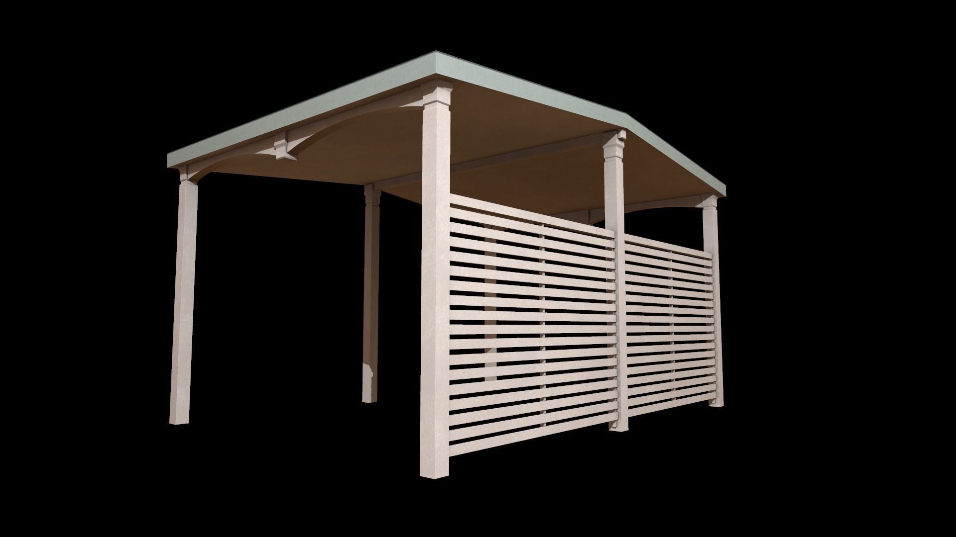 garage Low-poly 3D model_7