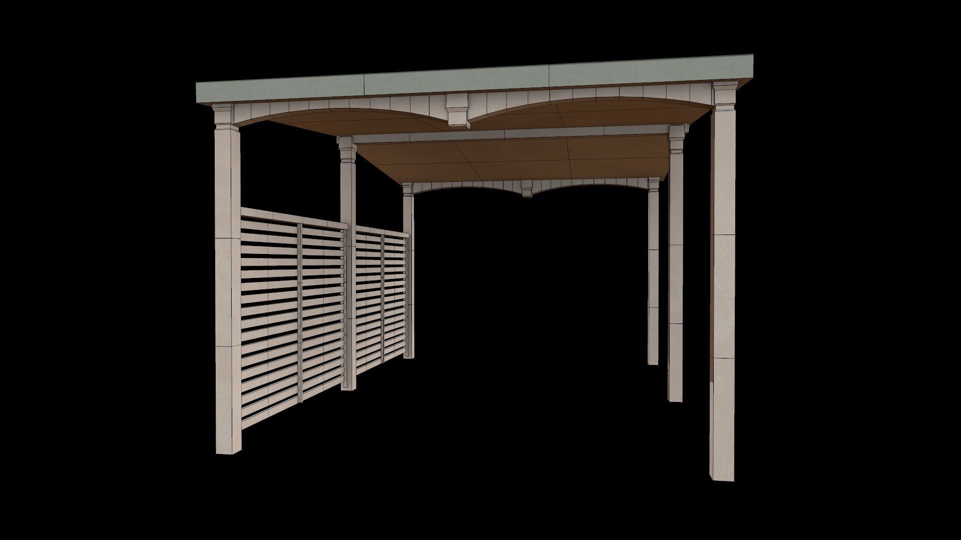 garage Low-poly 3D model_10