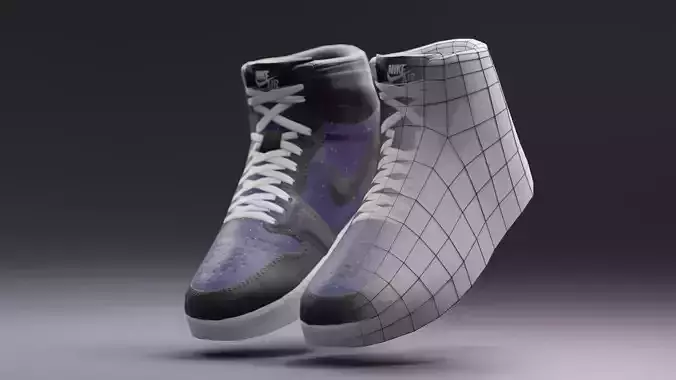 Air Jordan Nike shoes - 03 - Low poly Low-poly 3D model