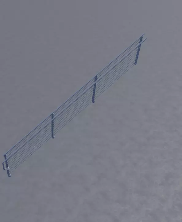 Simple Railing Going up or down Free low-poly 3D model