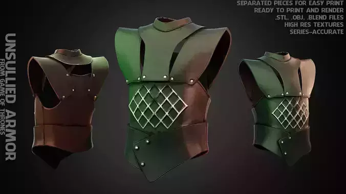 Game of Thrones Unsullied Armor for Cosplay 3D print model