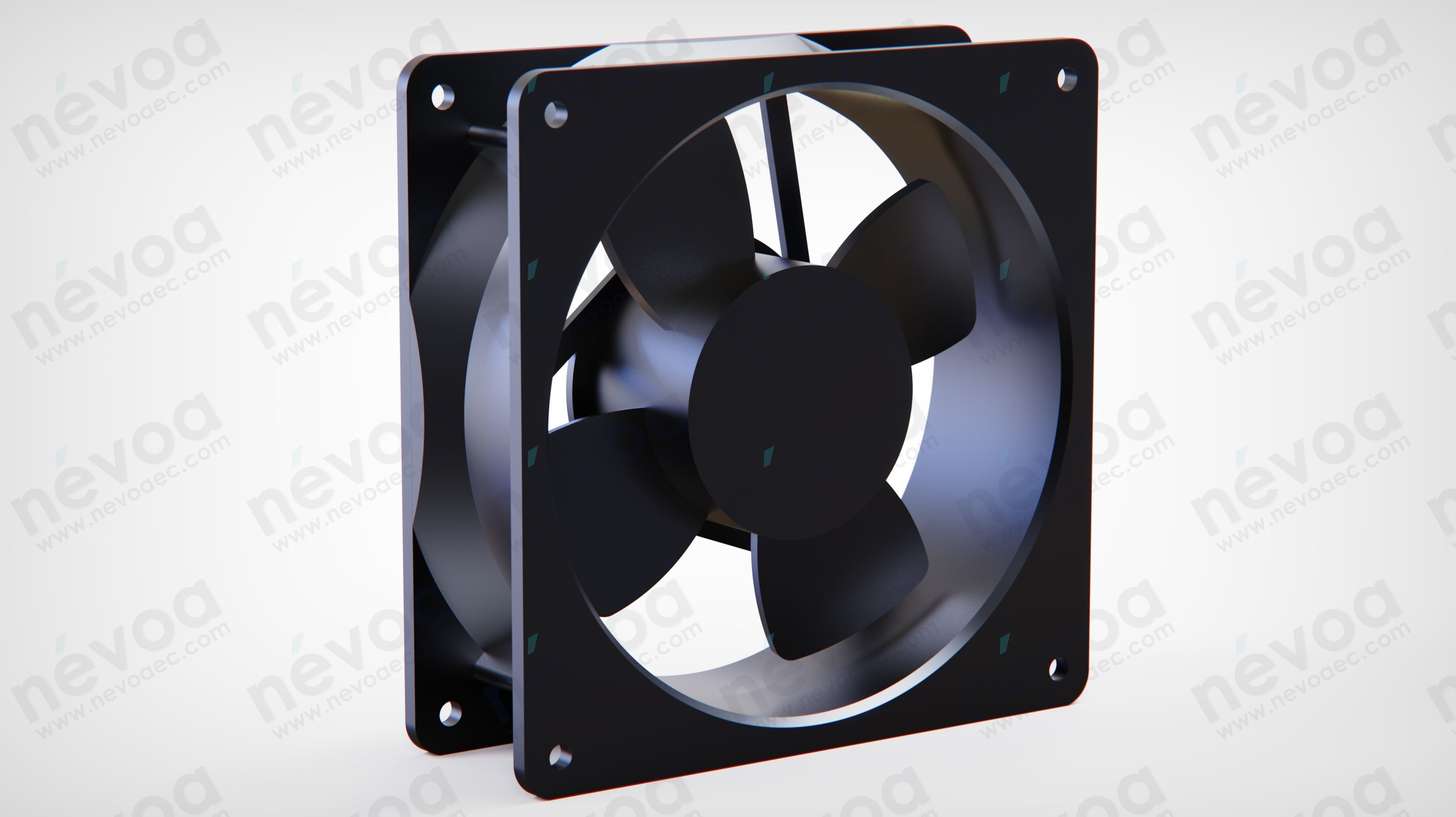 AC Axial Fan - 11938MB - 119 x 119 x 38 mm 3D model_1