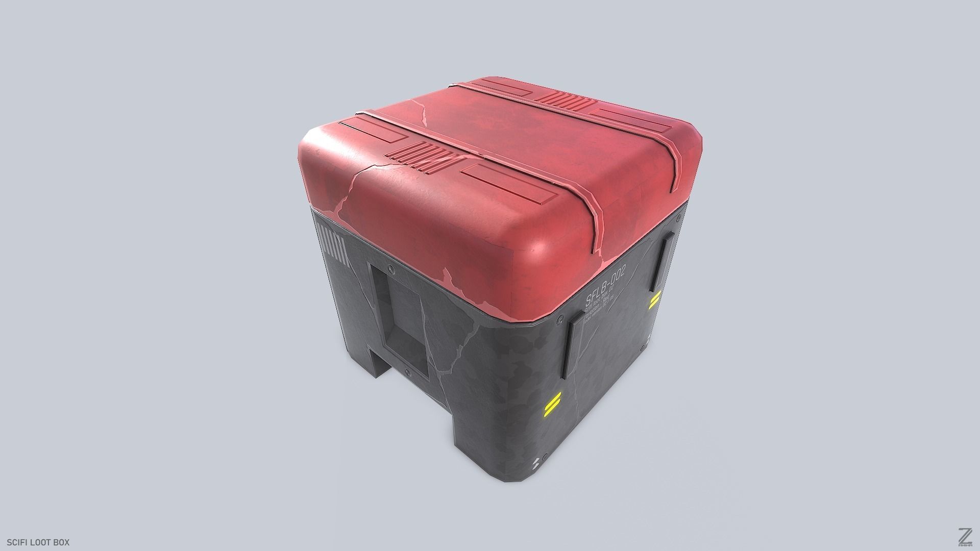 Scifi loot box Low-poly 3D model_8