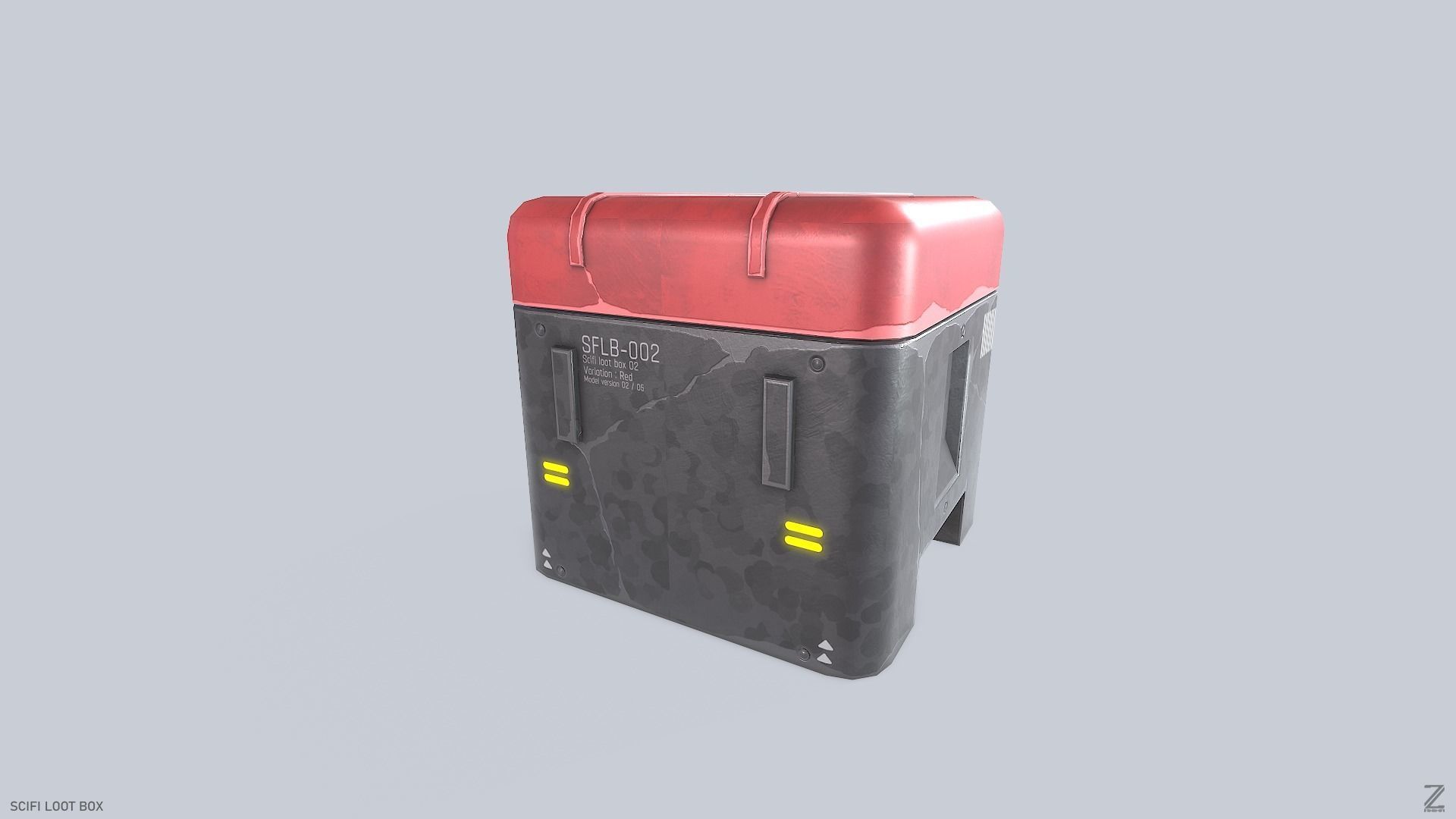 Scifi loot box Low-poly 3D model_7