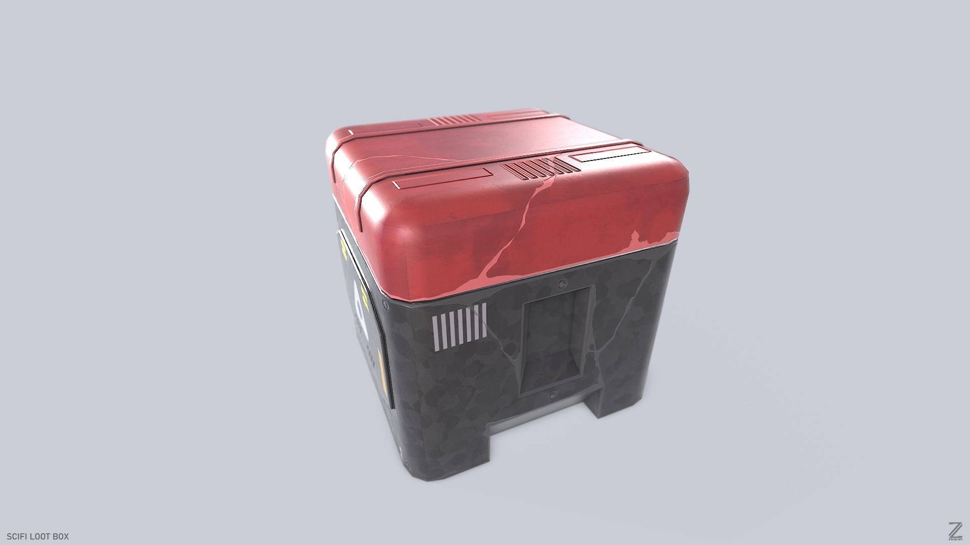 Scifi loot box Low-poly 3D model_2