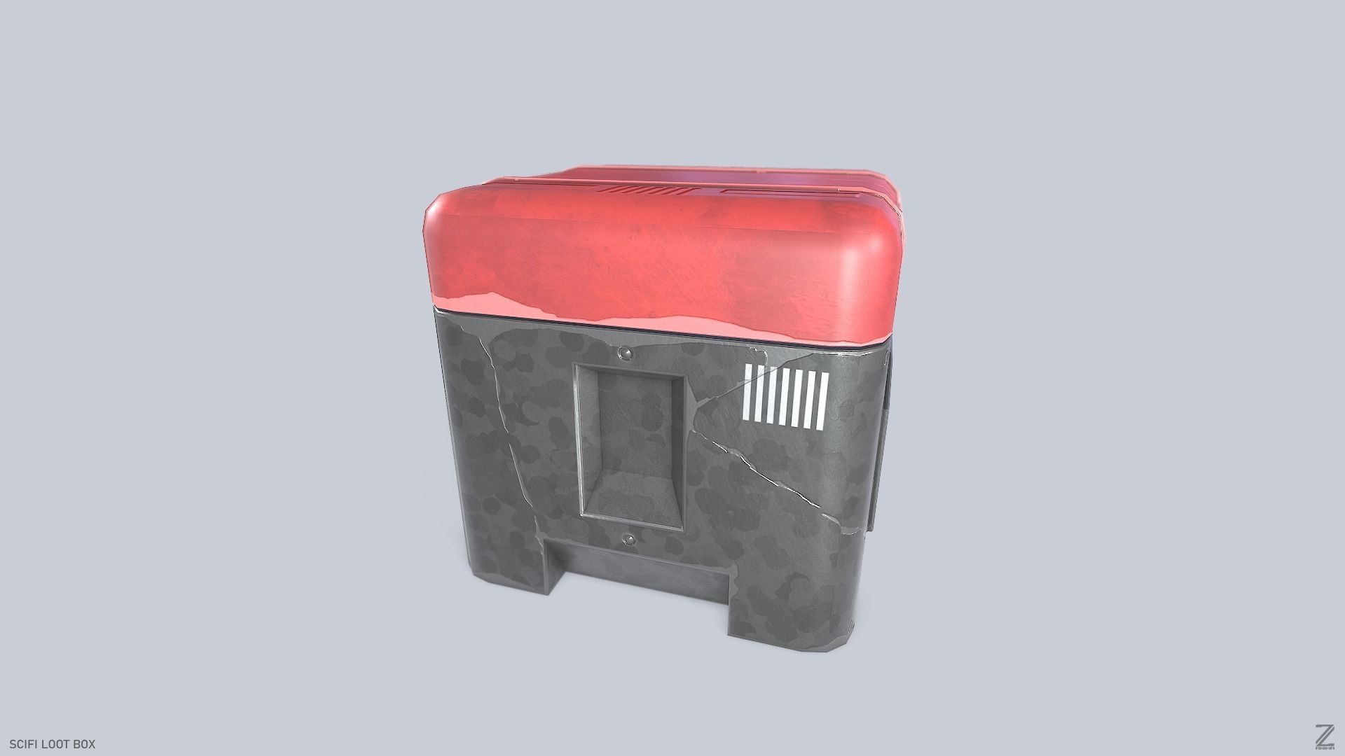 Scifi loot box Low-poly 3D model_5