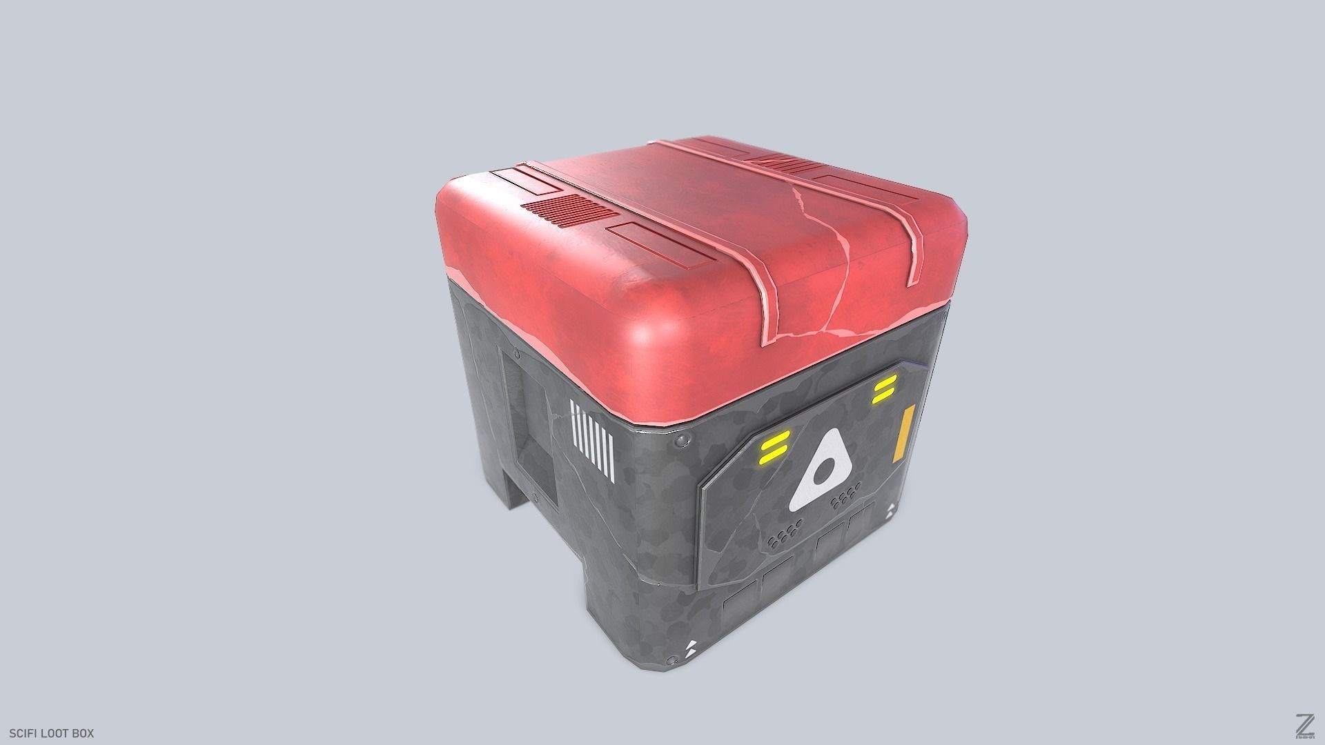 Scifi loot box Low-poly 3D model_4