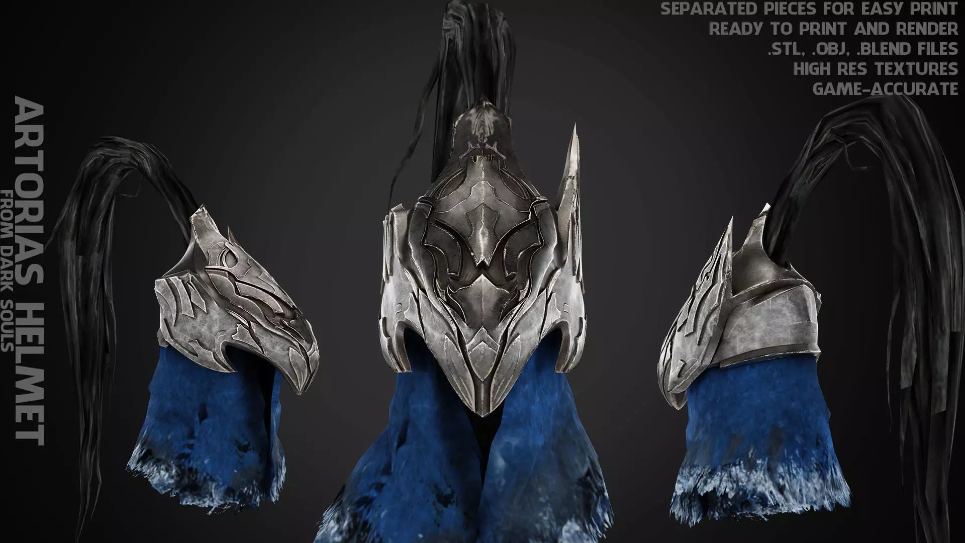 Dark Souls Knight Artorias Abysswalker Helmet for Cosplay 3D print model_0