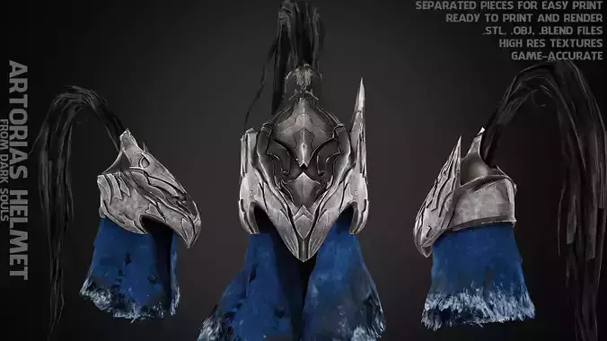 Dark Souls Knight Artorias Abysswalker Helmet for Cosplay 3D print model