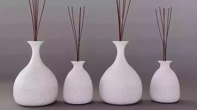 White Pots 3D model