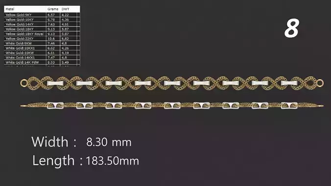 Turkish Jali Bracelet Chain 8