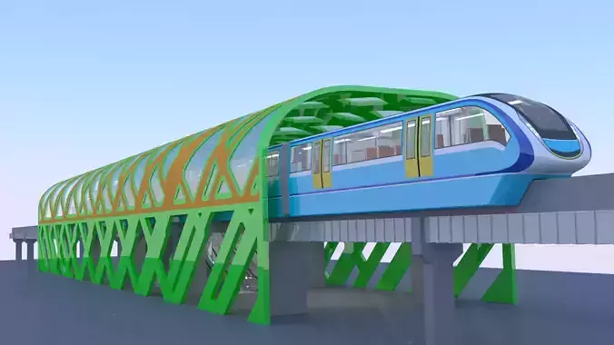 Monorail station with train 2024 V