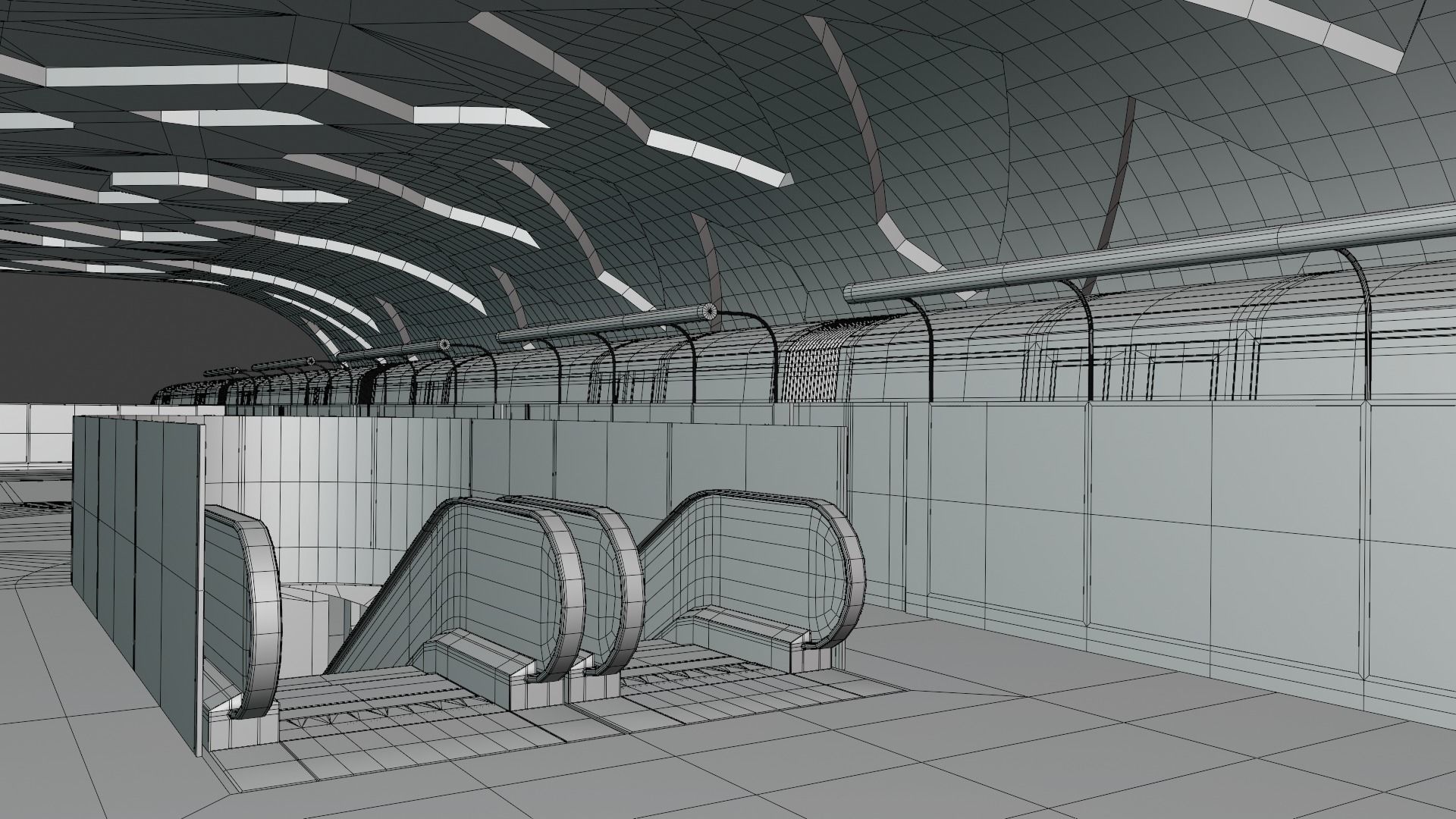 Monorail station with train 2024 V 3D model_13