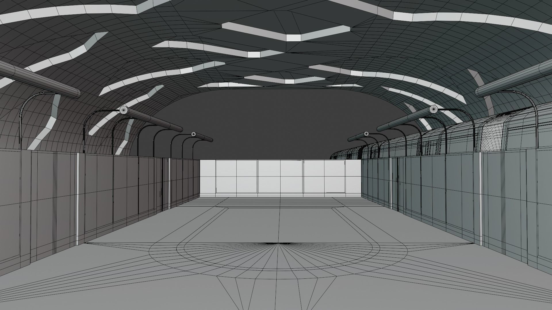 Monorail station with train 2024 V 3D model_15