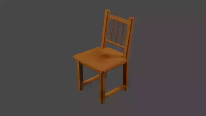 Low Poly 3D Chair Model