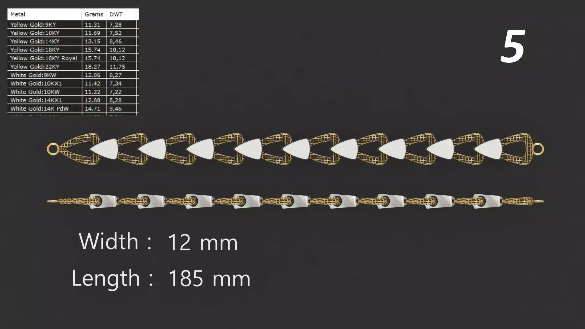 Turkish Jali Bracelet Chain 5 3D print model_0