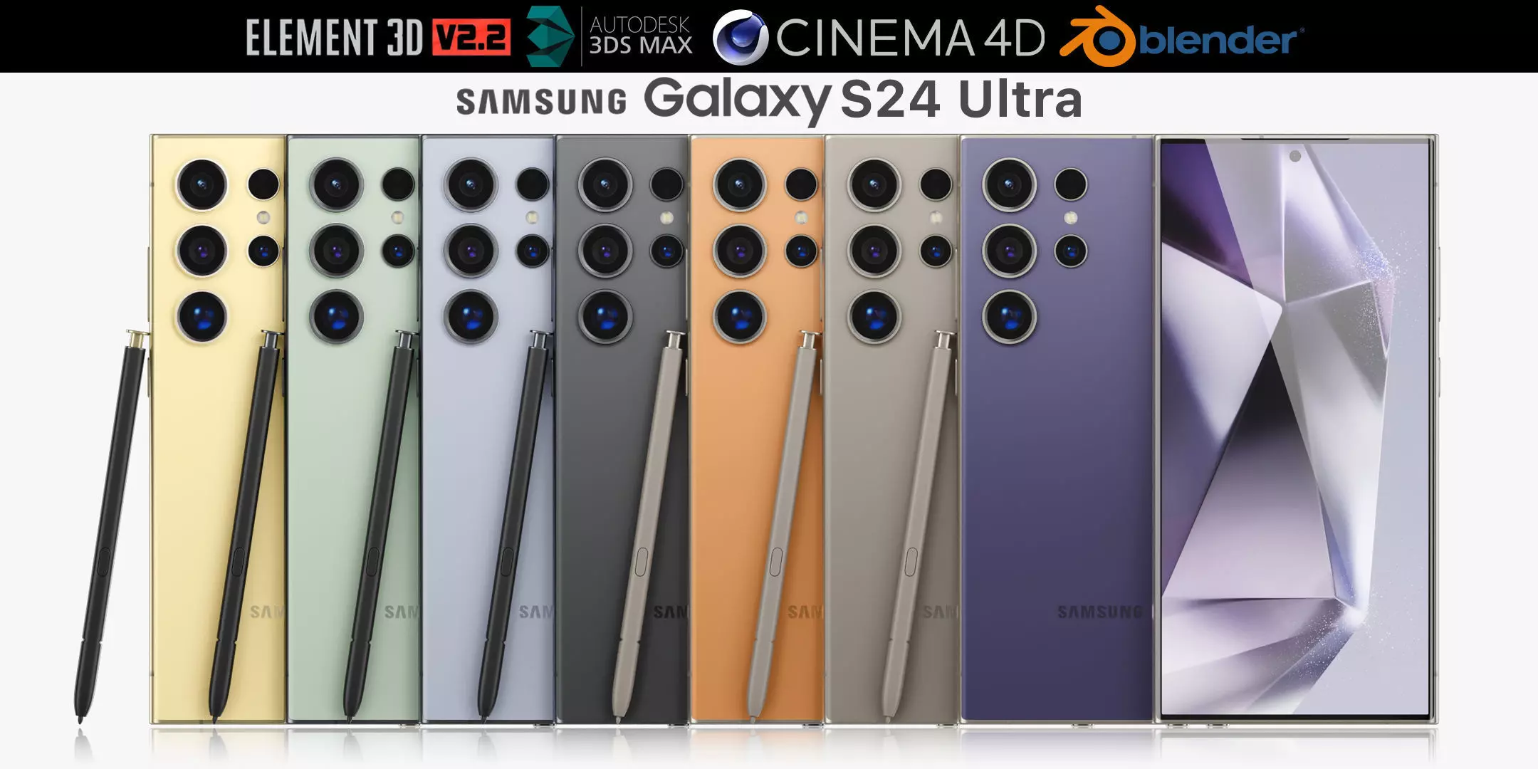 Samsung Galaxy S24 Ultra All colors 3D model_0