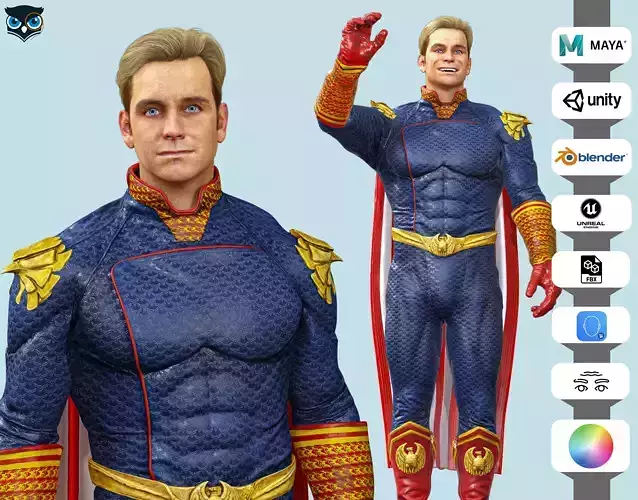 Homelander The Boys Ready  Low-poly 3D model