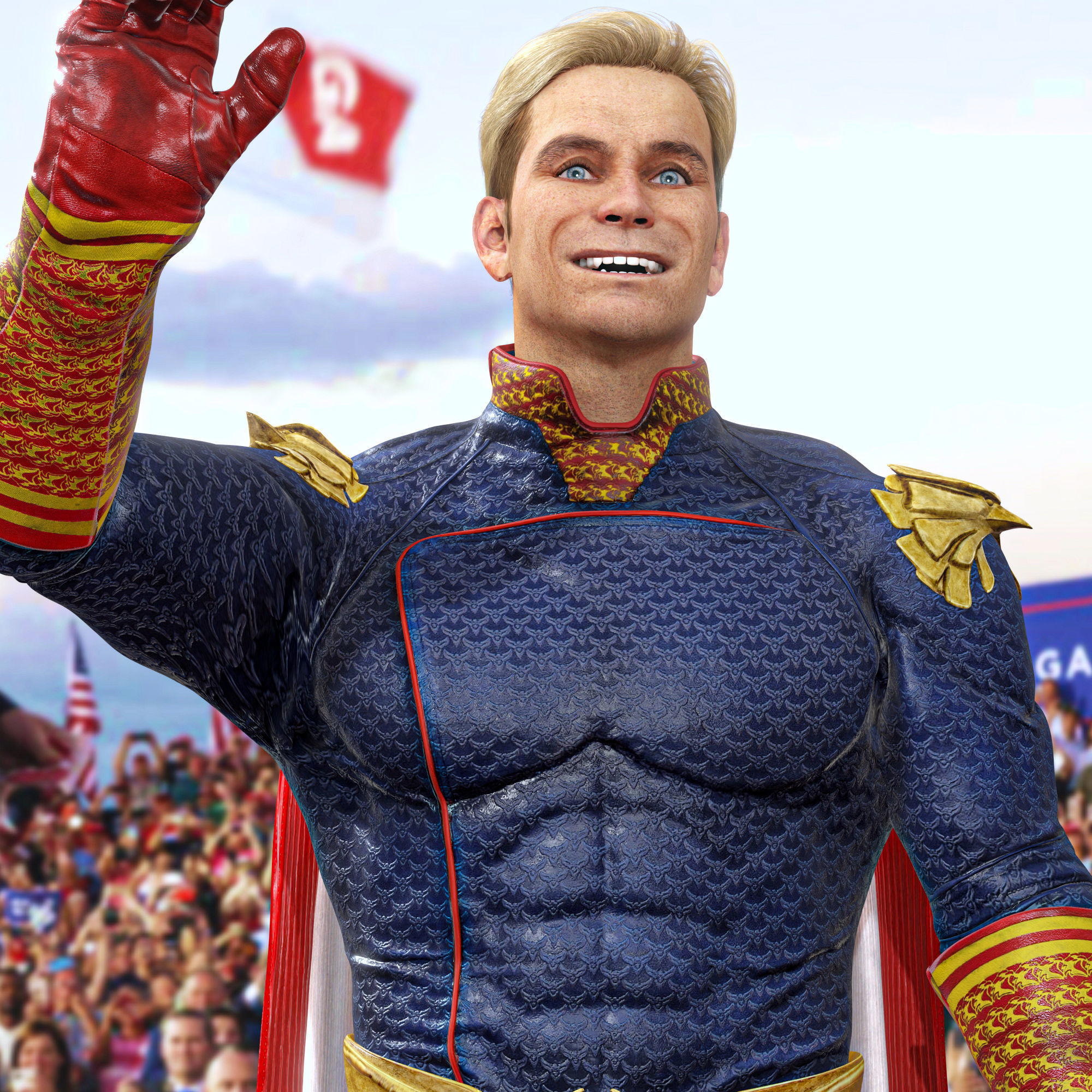 Homelander The Boys Ready  Low-poly 3D model_2