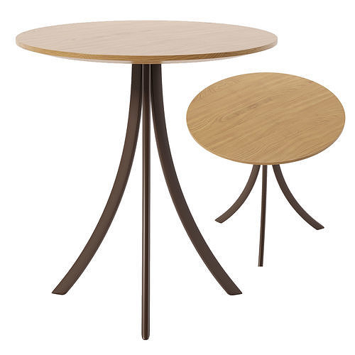 EXPORMIM BISTRO Round oak table Free low-poly 3D model