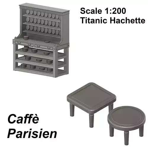 Cafe Parisien Acessories for Titanic Hachette 1-200 scale 3D print model