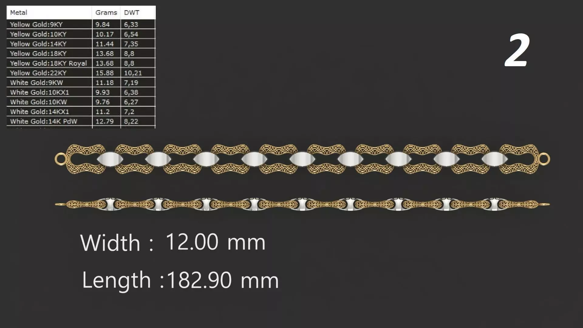 Turkish Jali Bracelet Chain 2 3D print model_0