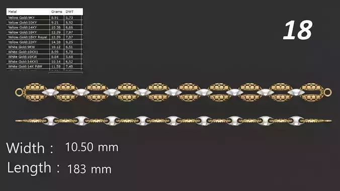 Turkish Jali Bracelet Chain 18