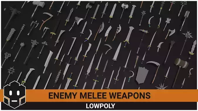 LowPoly Enemy Melee Weapons 