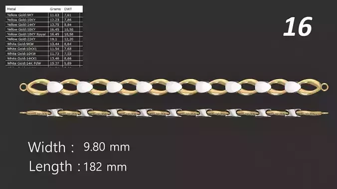 Turkish Jali Bracelet Chain 16