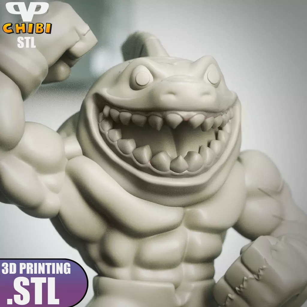 Street Sharks Streex Chibi STL for 3D Printing ChibiSTL 3DXM 3D print model_4
