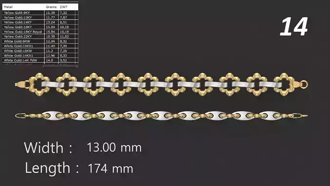 Turkish Jali Bracelet Chain 14