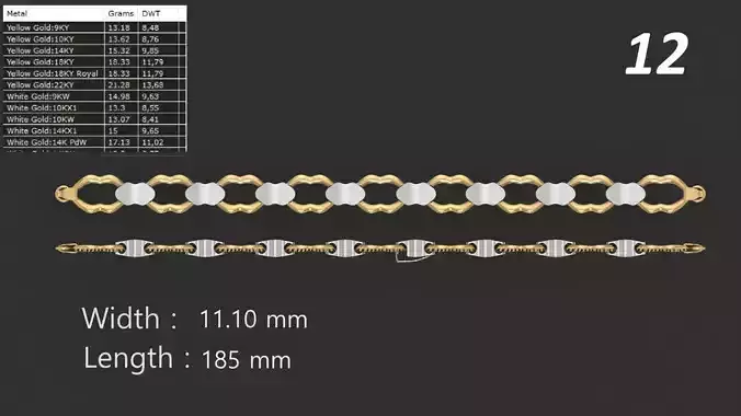 Turkish Jali Bracelet Chain 12