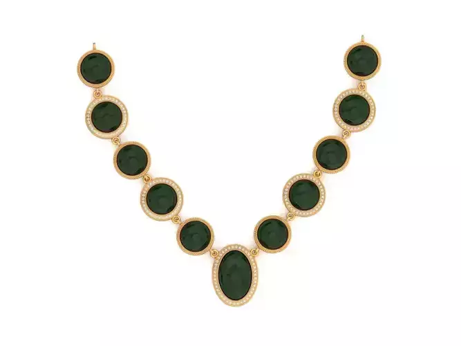 Navajo woman necklace with  oval onyx 1046 3D print model