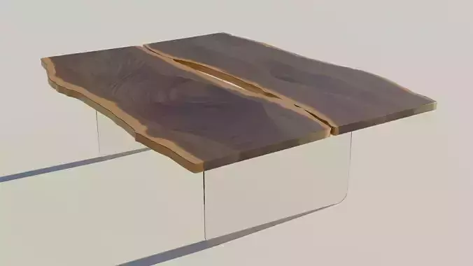 Wood table AR VR low-poly