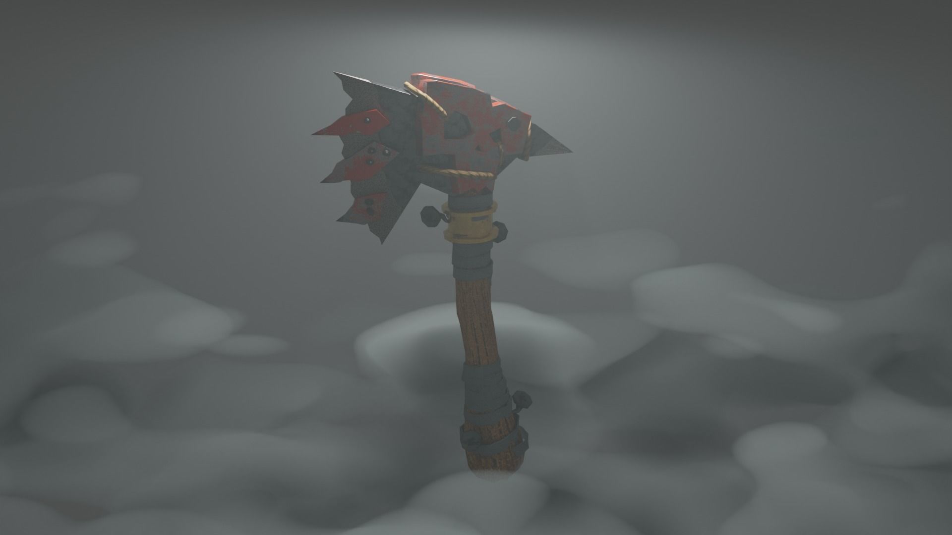 Dark Axe Low-poly 3D model_3