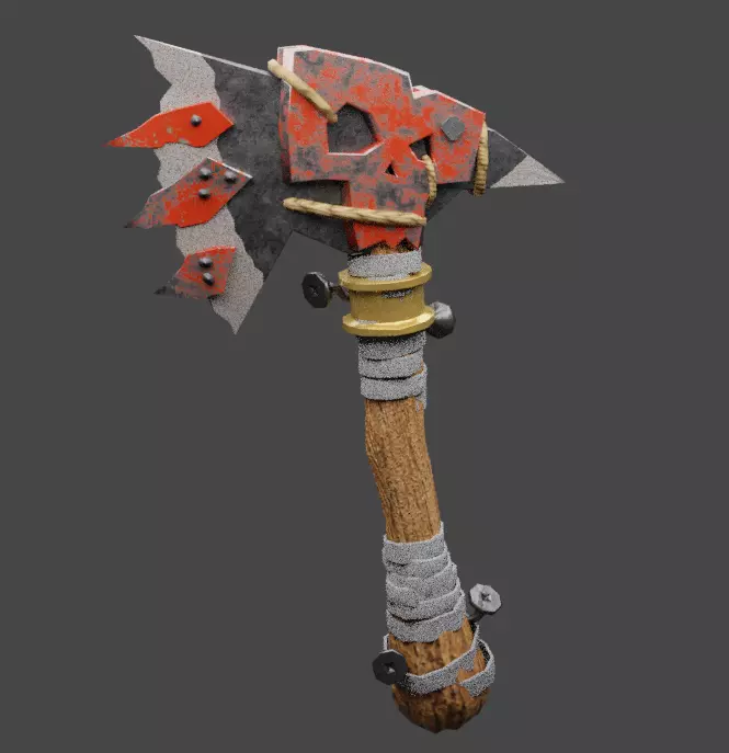 Dark Axe Low-poly 3D model_0