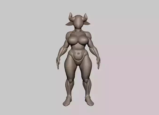 Thick tiefling basemesh 35 mm scale  3D print model