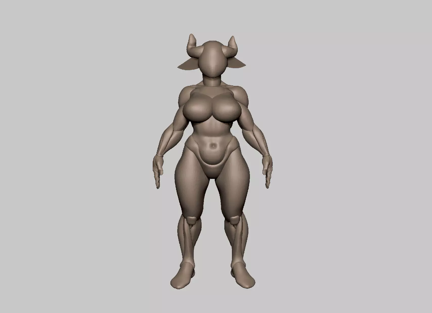 Thick tiefling basemesh 35 mm scale  3D print model_0