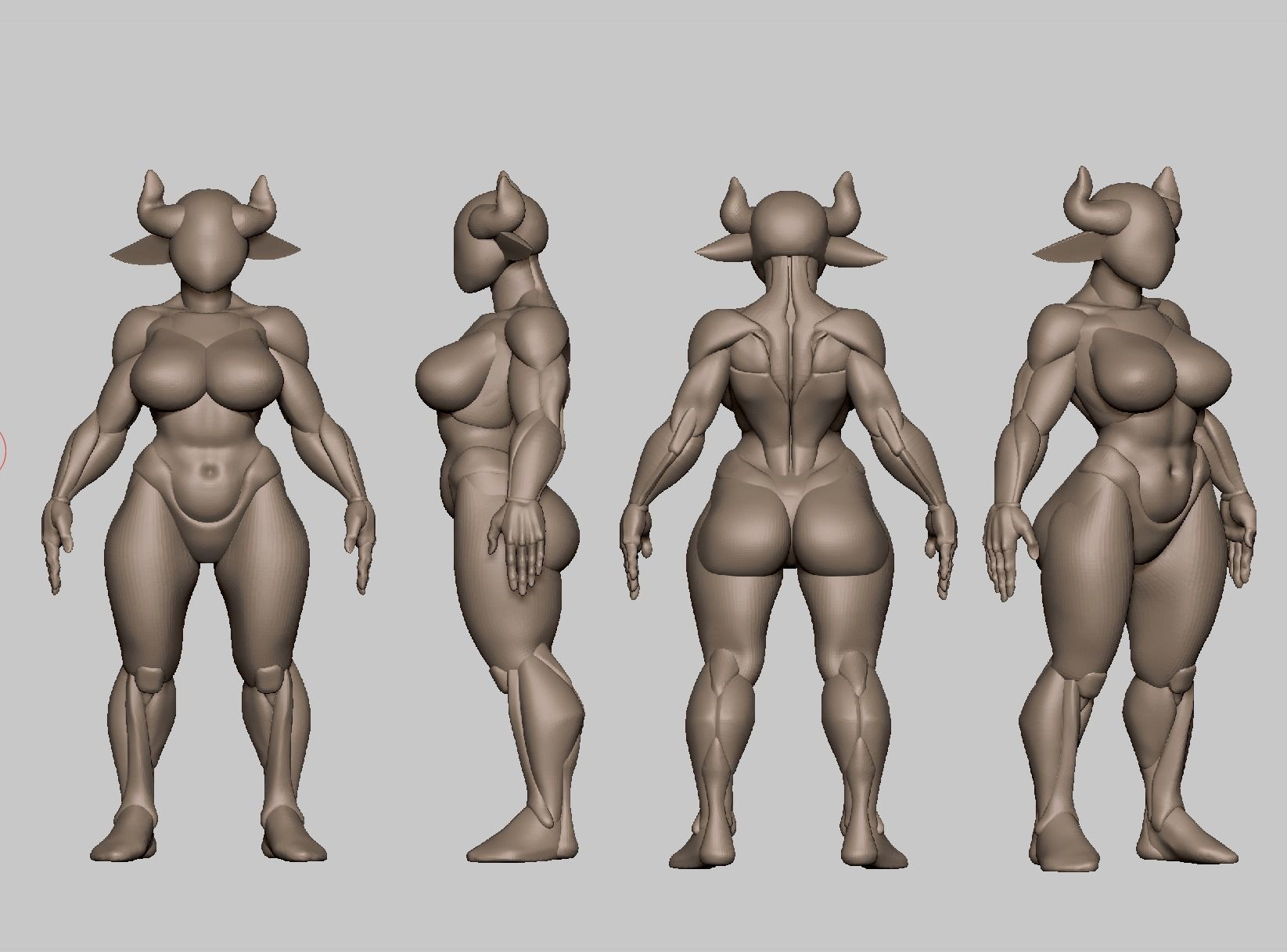 Thick tiefling basemesh 35 mm scale  3D print model_5