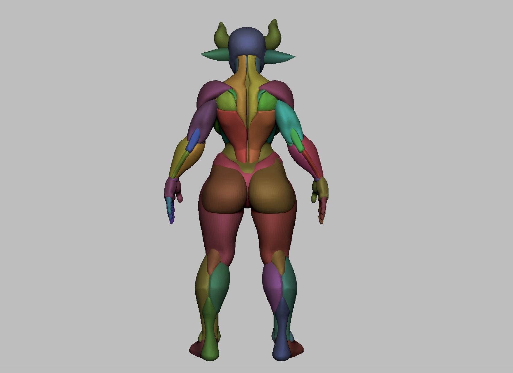Thick tiefling basemesh 35 mm scale  3D print model_8