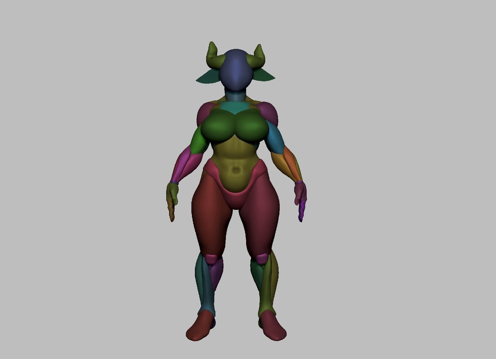 Thick tiefling basemesh 35 mm scale  3D print model_1