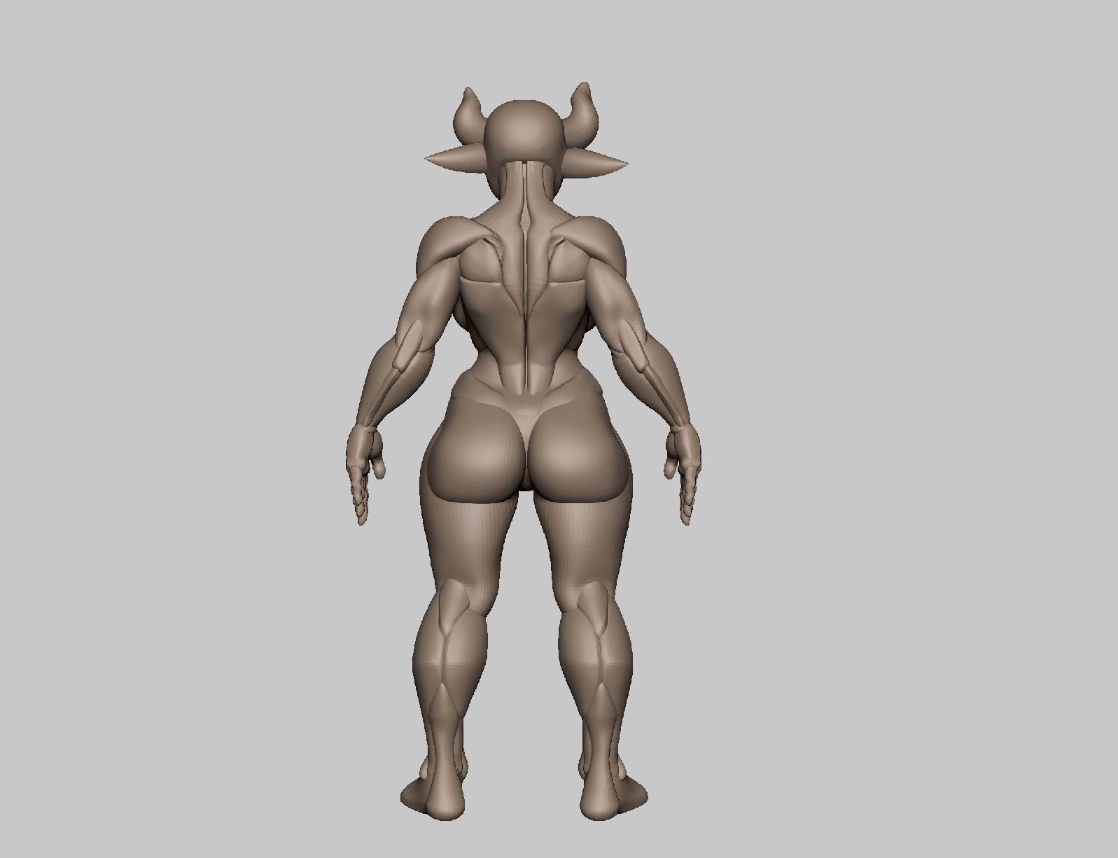 Thick tiefling basemesh 35 mm scale  3D print model_2