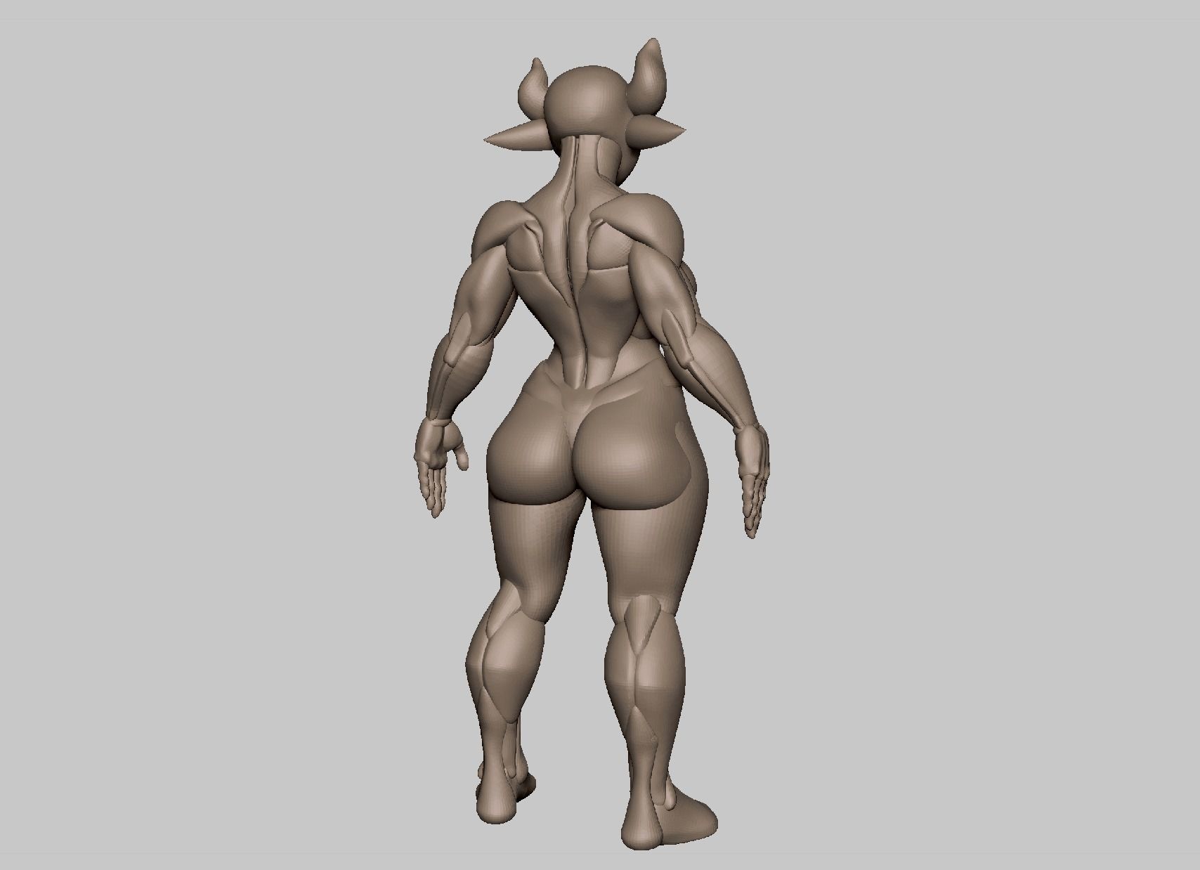 Thick tiefling basemesh 35 mm scale  3D print model_4