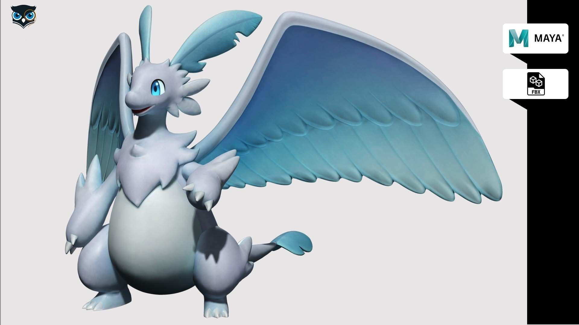 Palworld Quivern Ready To Pose and Print  Low-poly 3D model_1