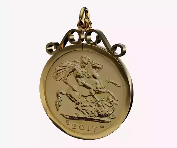 full sovereign gold coin mount split bezel pendant