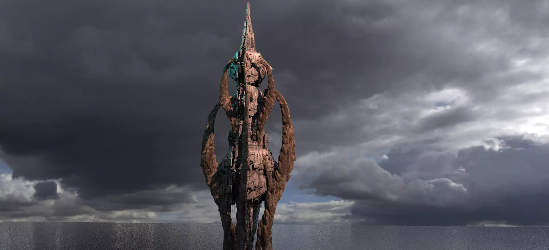 Raised Demon Sea Stone 3D model_0